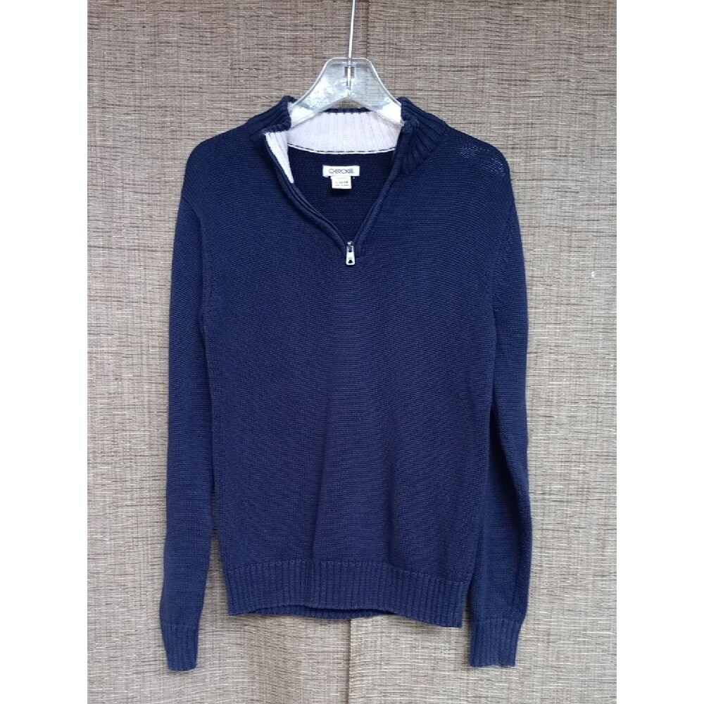 Boy's Cherokee Navy Zip-Front Knit Sweater